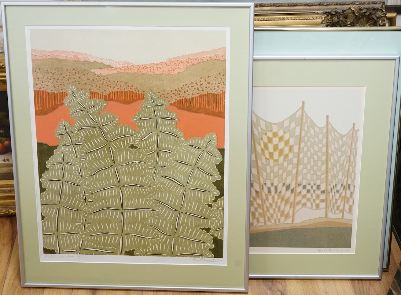 Gerald Clements, three screen prints, each signed in pencil to include an artist's proof example, titled 'Kilve Suite - Stream Vierato' dated 1973, largest 43 x 53cm